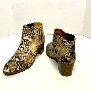 Maurices | Snakeskin Ankle Booties | Brown Healed Low Boots Size 8 Fall Fashion